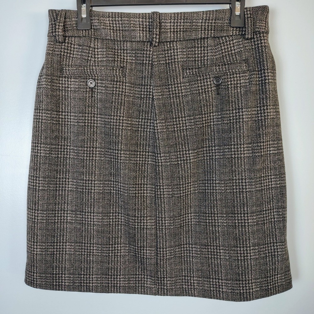 Riders by Lee Womens Grey Glen Plaid Midrise Skirt Size 12M Stretch Straight - Picture 3 of 7